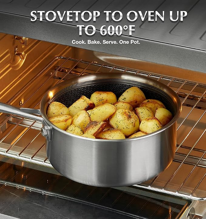 KOCH SYSTEME CS Hybrid Nonstick Stainless Steel Saucepan, 2 Quart Tri-Ply - Image 6