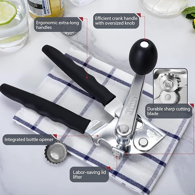 Commercial Can Opener, UHIYEE Hand Crank Can Opener Manual Heavy Duty - Image 2