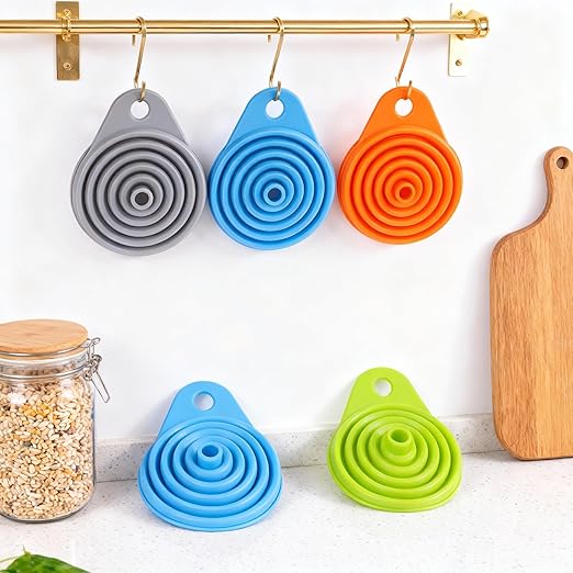 6 Pcs Funnels for Kitchen Use Filling Bottles, Silicone Funnel Small and Large - Image 4