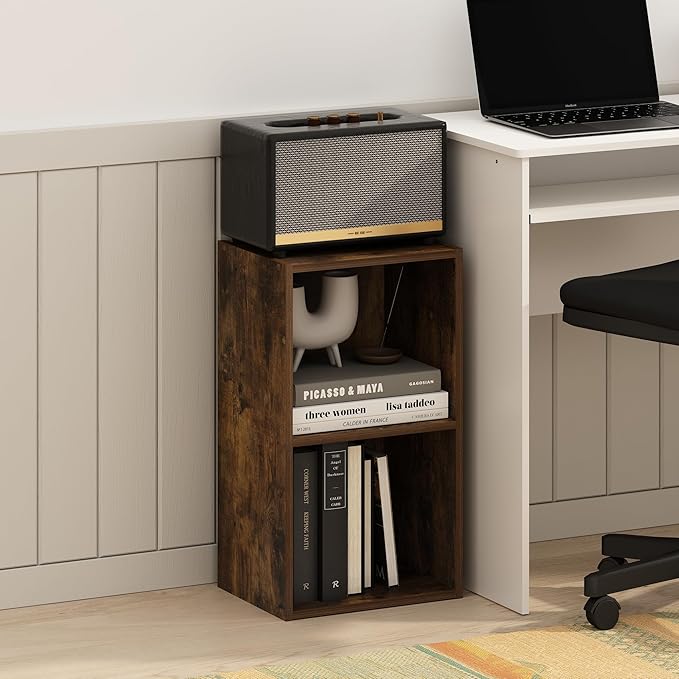 Furinno PASIR Book Shelf, 2-Tier Modern Bookshelf, Open Shelves Bookcase 9 x 12 - Image 2