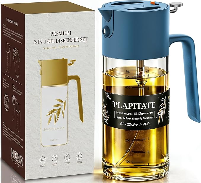 PLAPITATE 17oz/500ml Premium Olive Oil Sprayer by PLAPITATE