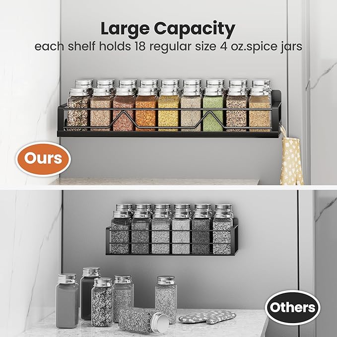 Mystozer 16.9 Inch Wide Large Capacity Magnetic Spice Rack - Image 3