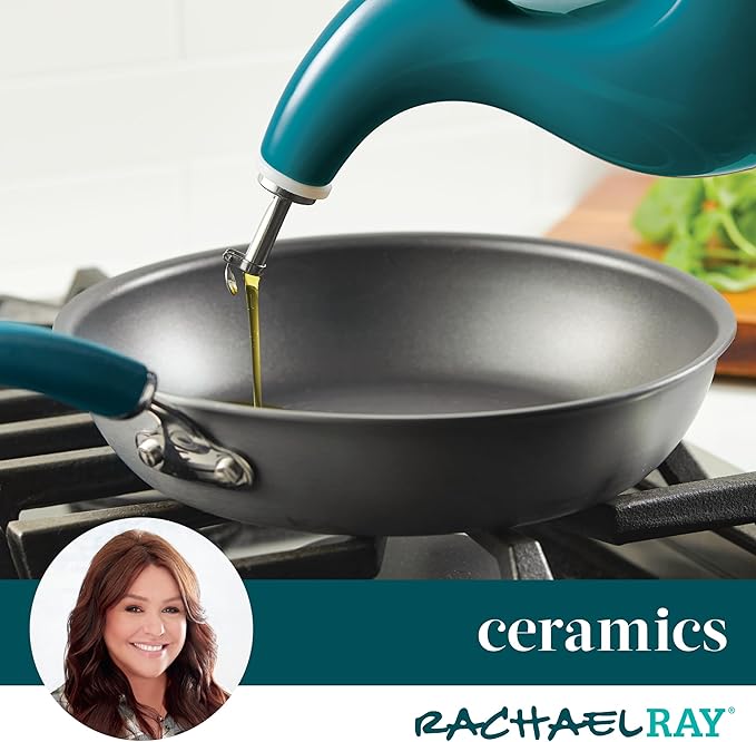 Rachael Ray Ceramics EVOO Oil and Vinegar Dispensing Bottle, 24 Ounce - Image 12