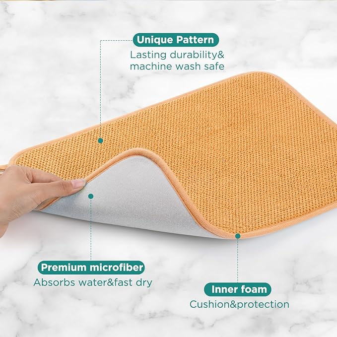GeeRic Microfiber Dish Drying Mat, Super Absorbent Kitchen Dish Drying Pad - Image 3