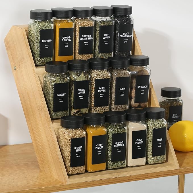 24 Glass Spice Jars with Labels, Spice Jar Set, 4oz Spice Containers, Seasoning - Image 4