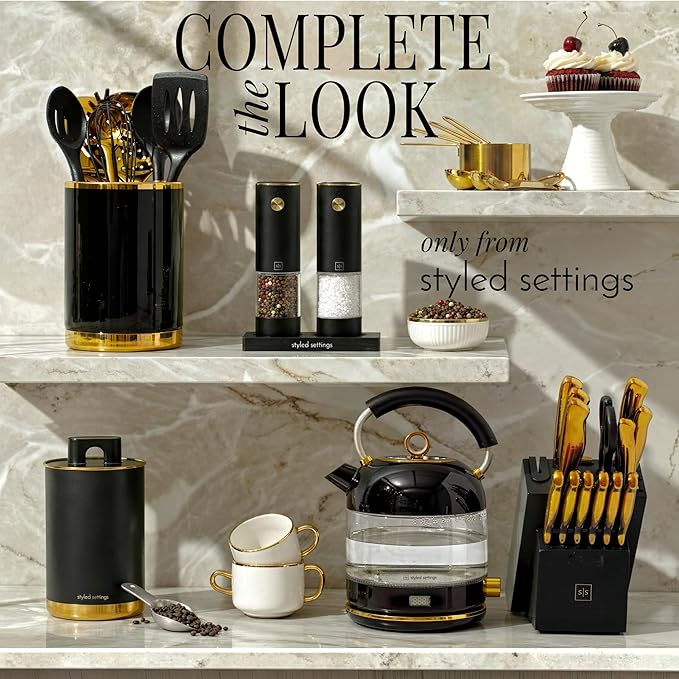 Electric Salt and Pepper Grinder Set Rechargeable – Black and Gold Salt and - Image 8