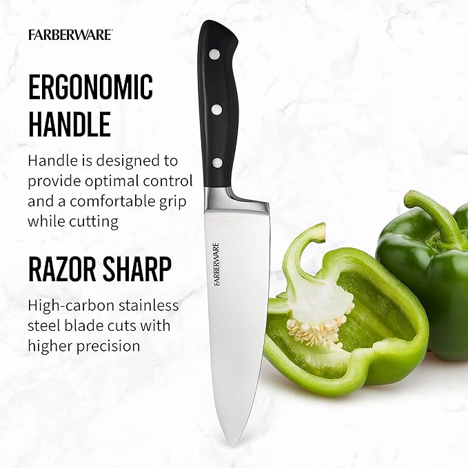 Farberware Edgekeeper 8-Inch Forged Triple Riveted Chef Knife - Image 5
