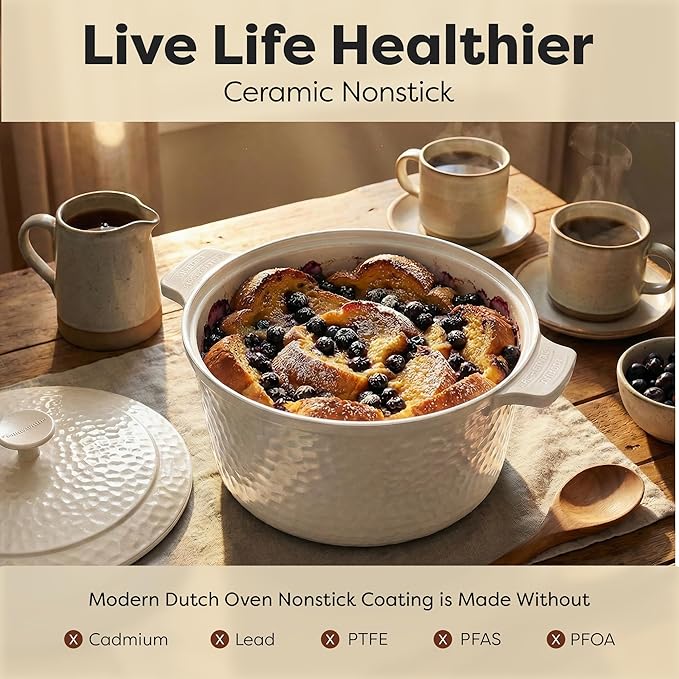 Gotham Steel Hammered 5 Qt Lightweight Dutch Oven Pot - Image 3