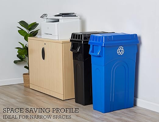 United Solutions 23 Gallon Highboy Plastic Recycling Bin Kitchen Trash Can - Image 3