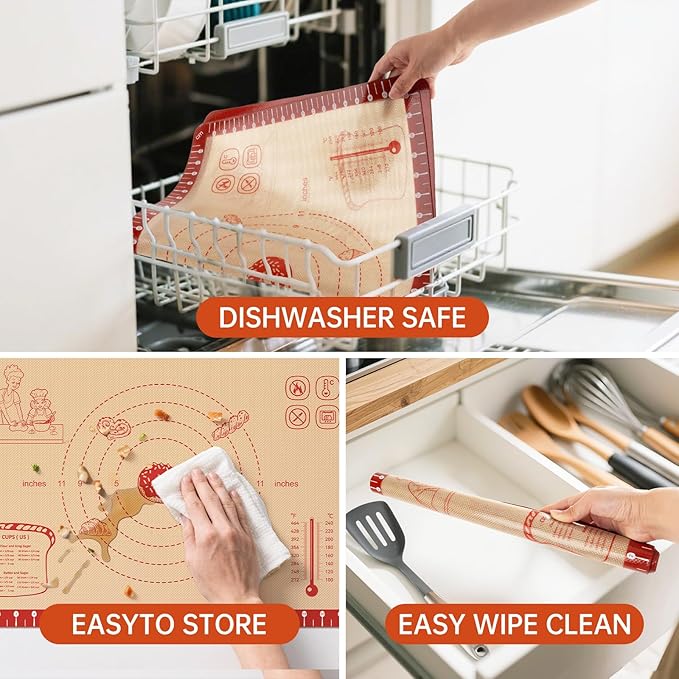 Extra Thick Silicone Mat for Baking, Silicone Baking Mat - Image 9