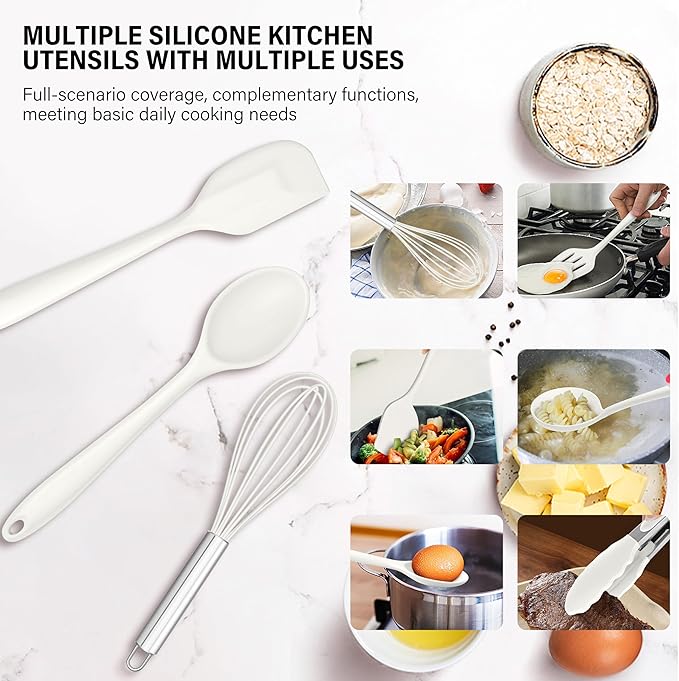 HaWare 11 PCS Silicone Cooking Utensils Set, Heat Resistant Kitchen Utensils - Image 6
