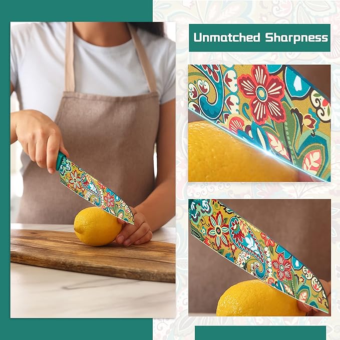 Astercook Paisley Pattern Knife Set - Image 4