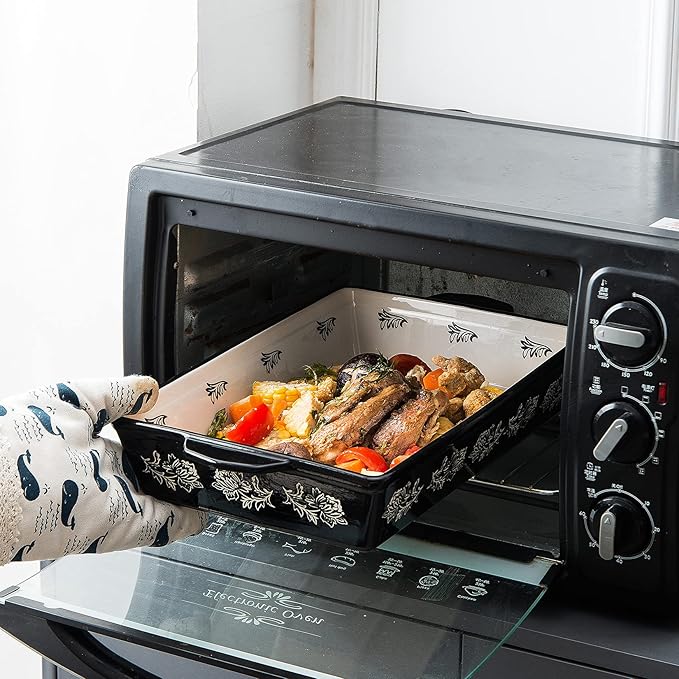 Wisenvoy Baking Dish Ceramic Lasagna Pan Casserole Dish 3-Piece Bakeware Sets - Image 4