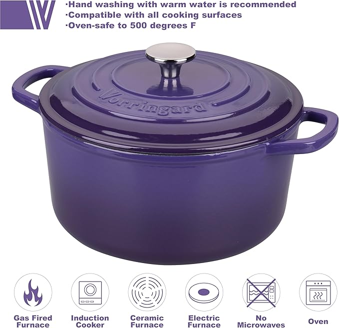VORRINGARD Enameled Cast Iron Dutch Oven Pot - Image 3