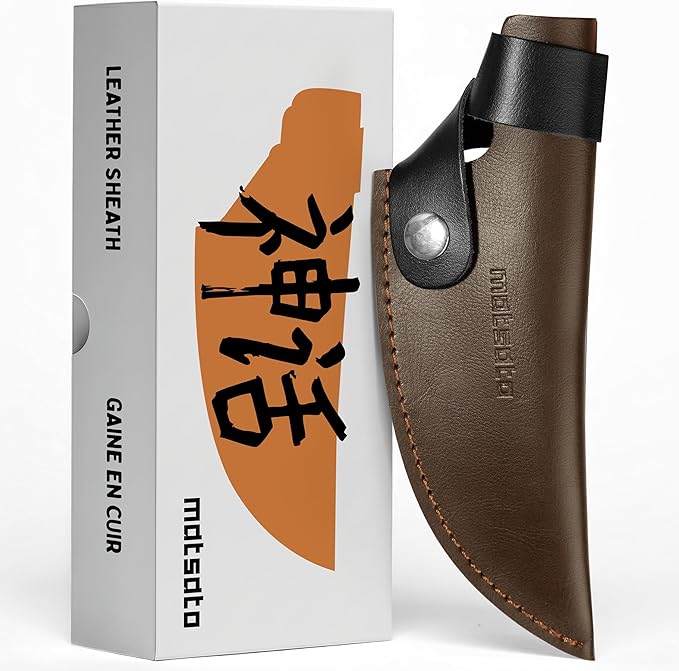 Matsato Kitchen Knife Leather Sheath, Japanese Steel Chef's Knife Holder Perfect by Matsato