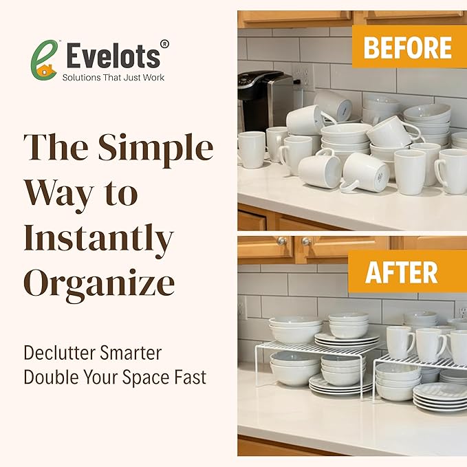Evelots Kitchen Cabinet Wire Shelf Organizer/Rack - Image 4