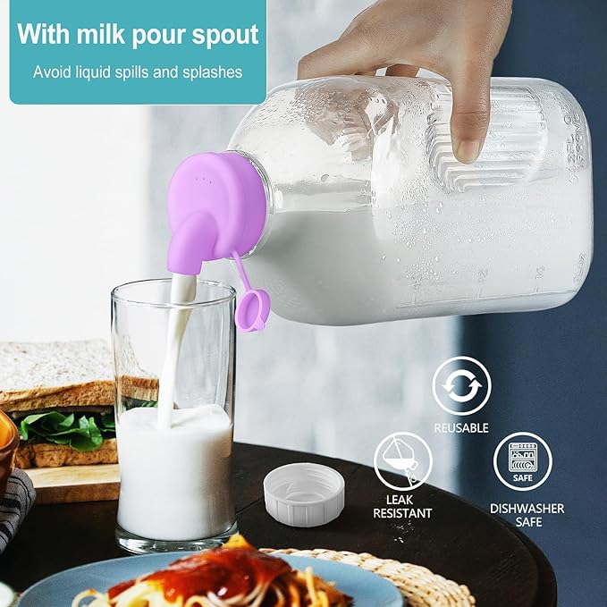 Ritayedet 64 Oz Heavy Duty Glass Milk Bottle - Image 2