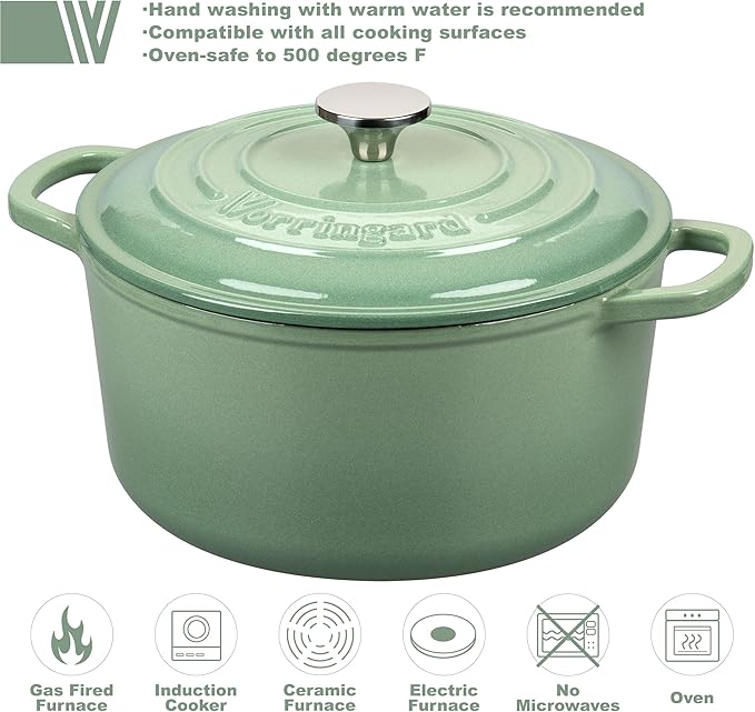 VORRINGARD Enameled Cast Iron Dutch Oven Pot - Image 3