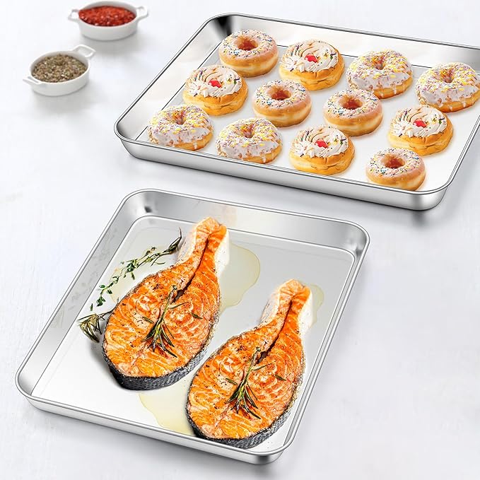 Homikit 1 Pack Quarter Sheet Pan, 9x13 Inches Stainless Steel Cookie Sheets - Image 6