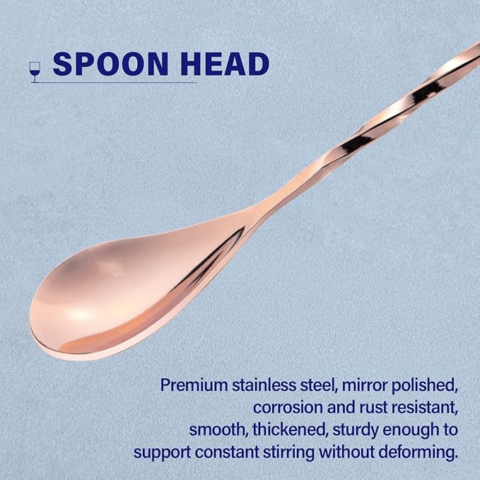 2 Pcs 12 Inches Bar Spoon, Long Handle Mixing Stirrers - Image 3