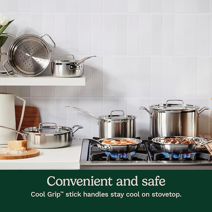 Cuisinart 12-Piece MultiClad Pro Triple Ply Stainless Stainless Steel Pots and - Image 3