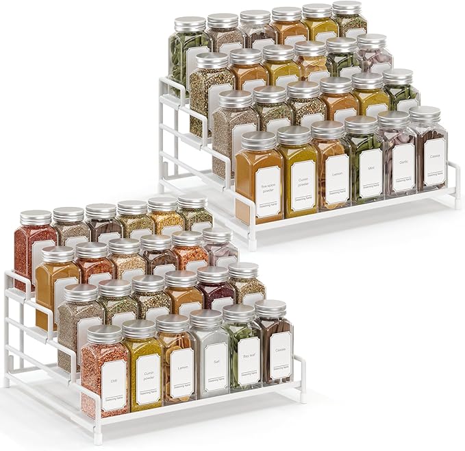 RUILALIFE 4-Tier-Spice-Rack-Organizer-for-Cabinet, Adjustable Depth Spice by RUILALIFE