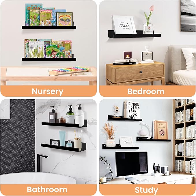 upsimples Acrylic Shelves for Wall Decor, Living Room, Floating Bookshelves for - Image 7
