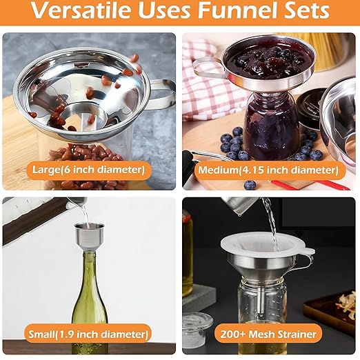6 Pack Stainless Steel Canning Funnel - Image 6