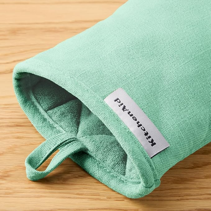 KITCHENAID Gourmet Series Gridlines Mini Oven Mitts 2-Pack Set, Heat Resistant - Image 6