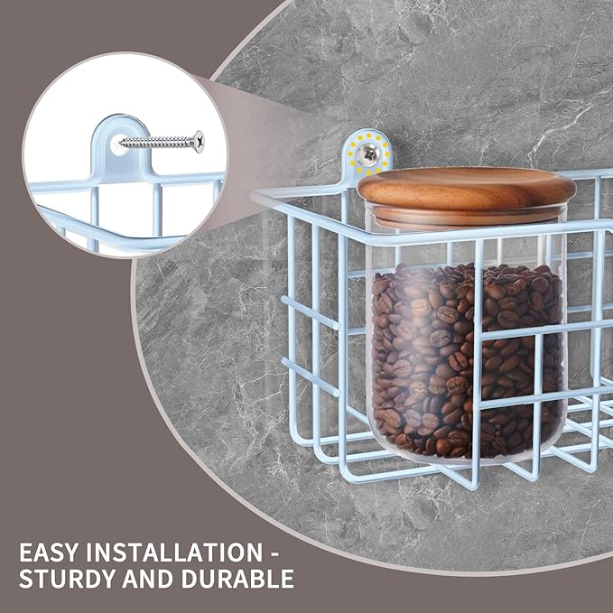 Spice Rack Wall Mount, Metal Spice Holder Saving Space Shelf - Image 4