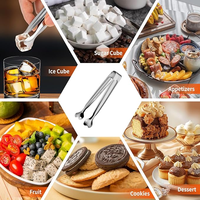Serving Tongs, Anytrp 12-Packs Stainless Steel Sugar Tong, 5.3inch Small Tongs - Image 5