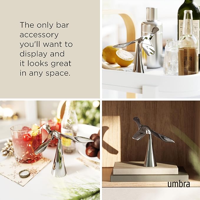 Umbra Tipsy Bottle Opener – Balancing Bird Sculptural Bar Tool and Accessory - Image 4