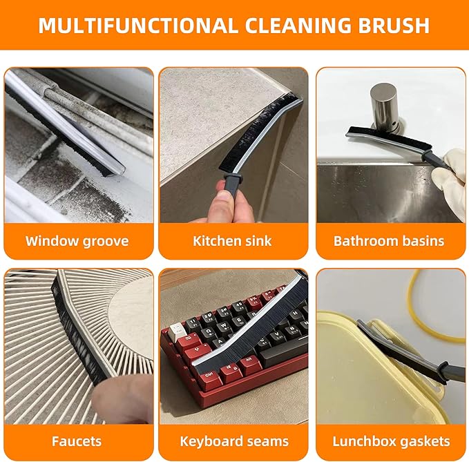 12Pcs Crevice Cleaning Brush Set, Hard Bristle Gap Cleaning Tools, Window & Car - Image 6