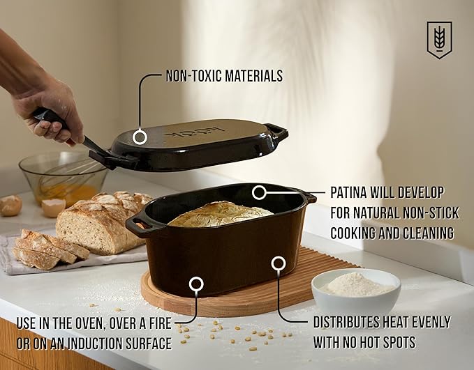 KooK Dutch Oven, for Bread Baking, Sourdough Loaf Pan, - Image 3