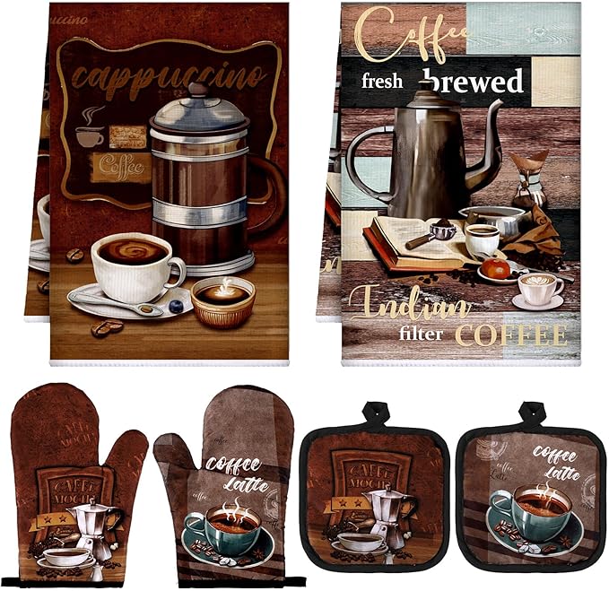 Jingmore 6 Pcs Kitchen Decor Set Accessorie Farmhouse Kitchen Towels Pot by Jingmore