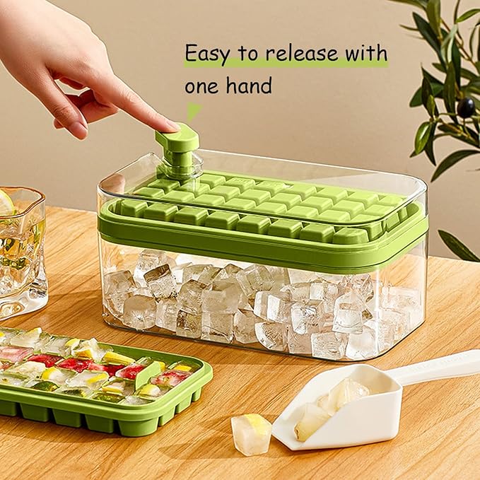 Ice Cube Tray with Lid and Bin, 2 Pack - Image 4