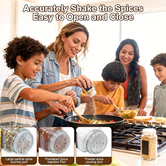 24 Glass Spice Jars with Label-4oz Spice Containers with Lids and Shaker Lids - Image 5