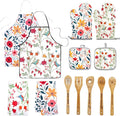 13 Pcs Kitchen Stuff Accessories Include 5 Cute Wooden Spoons & 2 Kitchen Oven by Qchengsan
