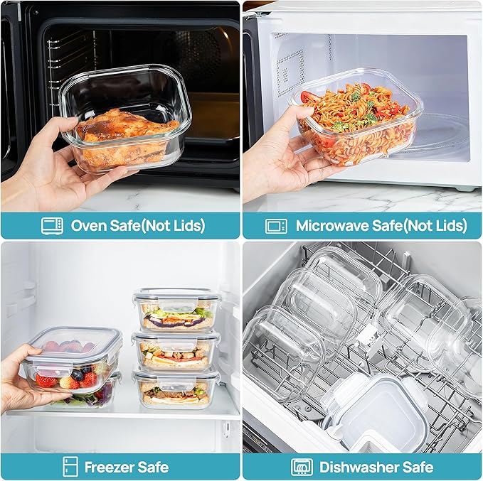 Vtopmart 5Pack 27oz Glass Storage Containers - Image 7