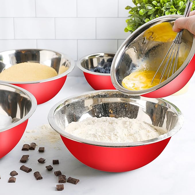 WHYSKO Meal Prep Stainless Steel Mixing Bowls Set, Refrigerator, and Kitchen - Image 5