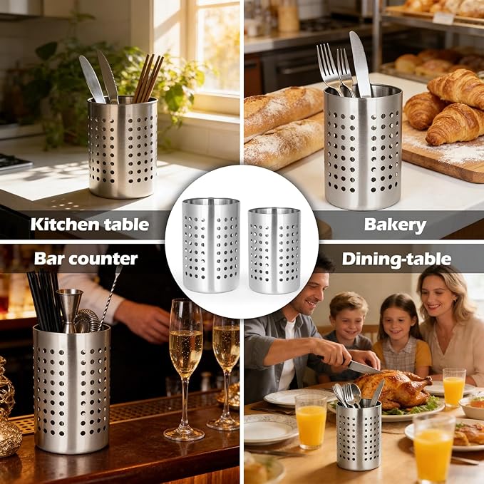 2PCS Stainless Steel Utensil Holder and Utensil Drying Holder, as a Kitchen - Image 4