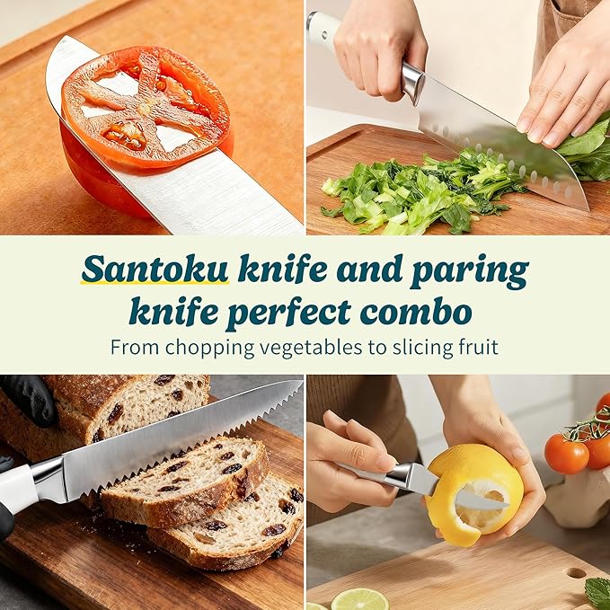 Knife Set, 15 Piece Premium Chef High Carbon Stainless Steel Kitchen Knife - Image 5