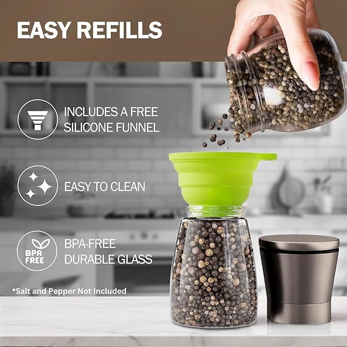 Home EC Original Gun Metal Bronze Salt and Pepper Grinder Set of 2 - Image 4