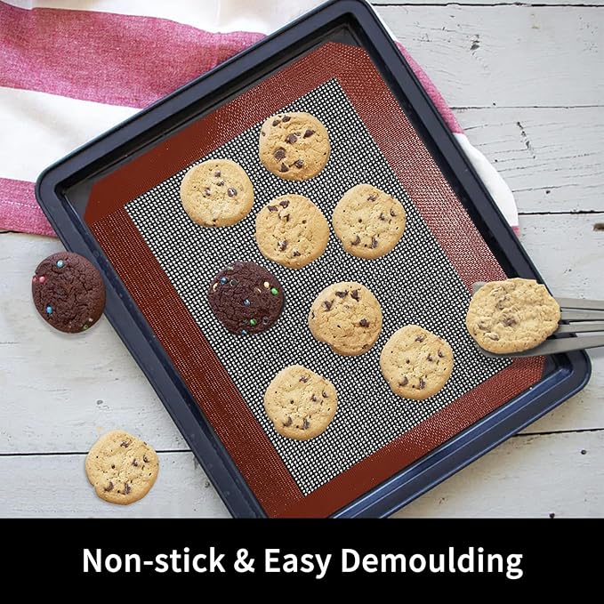 Small Silicone Baking Mats, 11-4/5x8-1/4 Inch Quarter Sheet Size, Non Stick - Image 3
