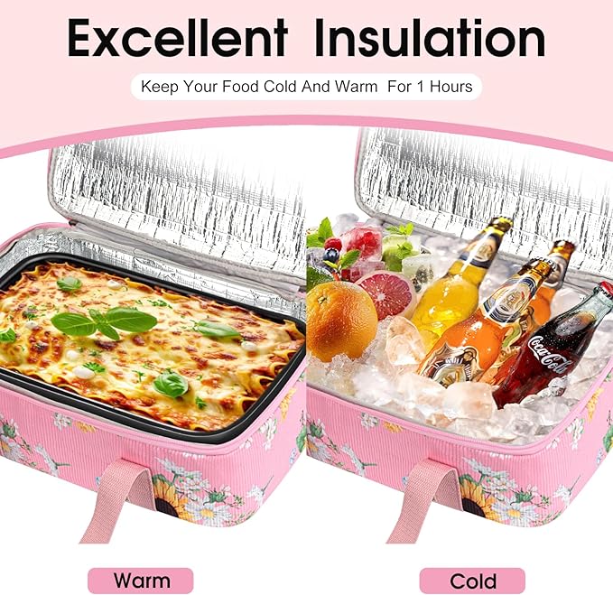 Corduroy Casserole Carrier, Insulated Lasagna Lugger - Image 4