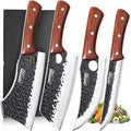 Topfeel 4PCS Meat Cleaver Set -Heavy Duty Bone Chopper & Meat Cleaver & Viking by Topfeel