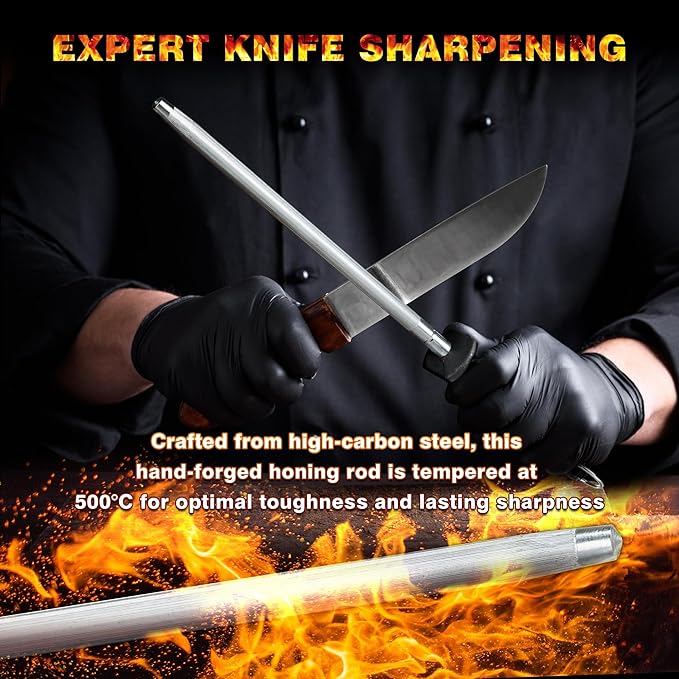Knife Sharpener Rod, Kitchen Knives Sharpener Carbon Steel Professional Knife - Image 2