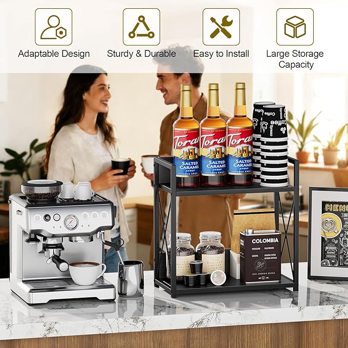 Giikin Kitchen Countertop Organizer, 2 Tier Coffee Bar Organizer, Kitchen - Image 2