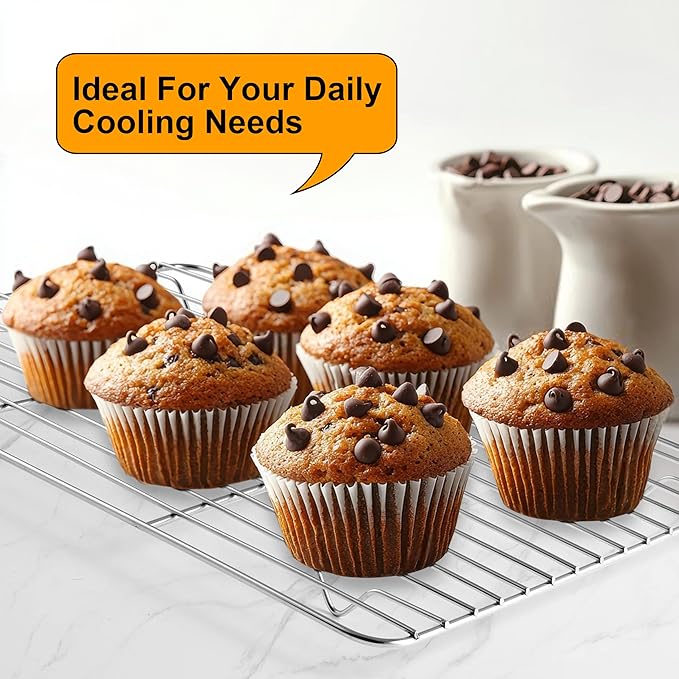 TeamFar Cooling Rack, 11.7” x 9” Stainless Steel Wire Baking Rack - Image 5