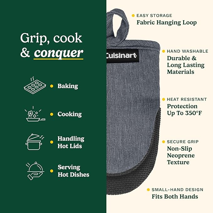 Cuisinart Mini Oven Mitts – 5.5” x 7” Heat-Resistant Kitchen Mitts - Image 5